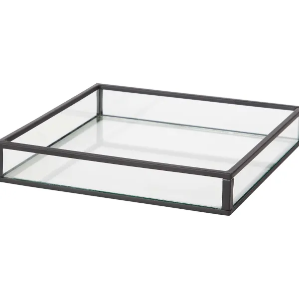 Merk Glazen Tray Goud,Zwart New