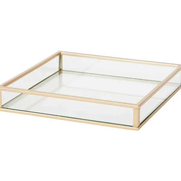 Merk Glazen Tray Goud,Zwart New