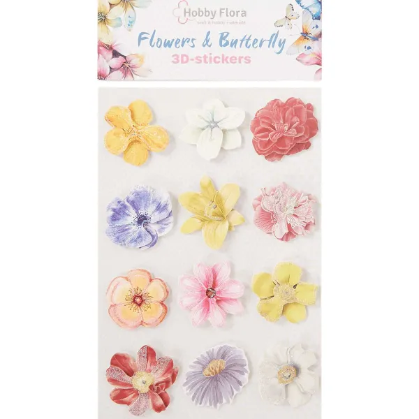 Office Essentials Hobby Flora Vlinder- En Bloemenstickers Print Discount