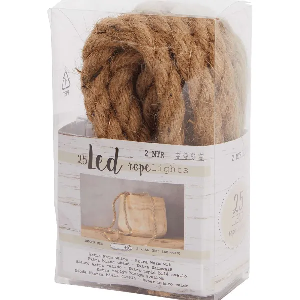 Merk Jute Touw Met Ledverlichting Bruin Clearance